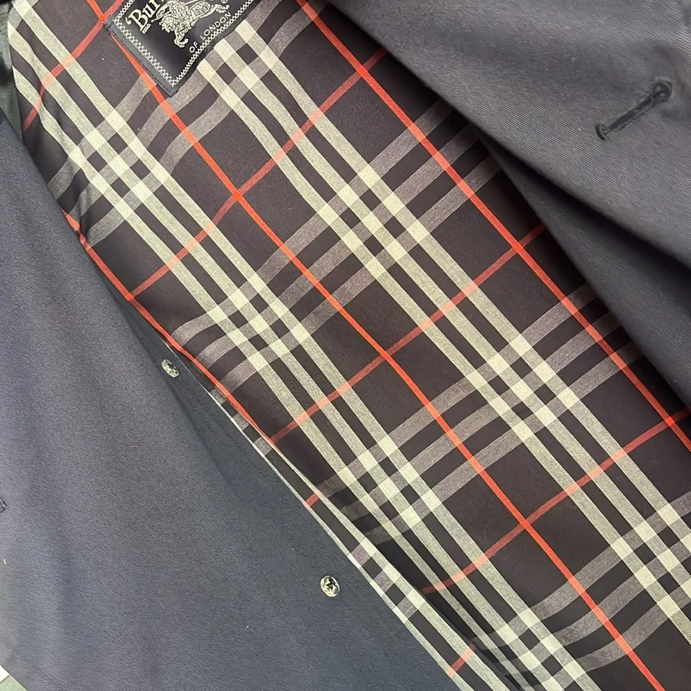 BURBERRY’S of London Men's Navy Blue Trench Coat - Picture 8 of 16